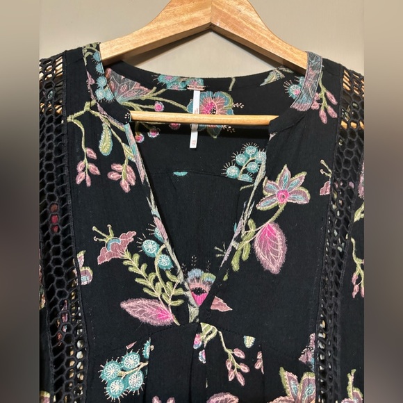 FREE PEOPLE Boho Flowy Tunic, Crochet Details Top - Picture 11 of 13